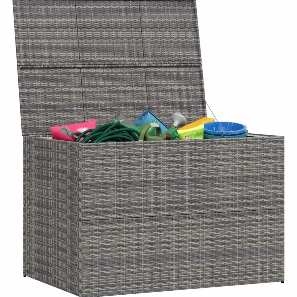 vidaXL Tuinbox 150x100x100 cm poly rattan grijs
