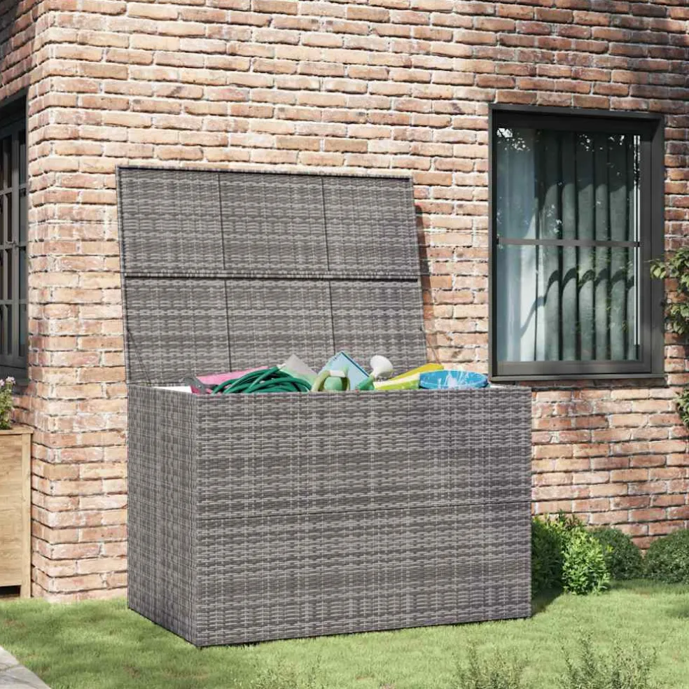 vidaXL Tuinbox 150x100x100 cm poly rattan grijs
