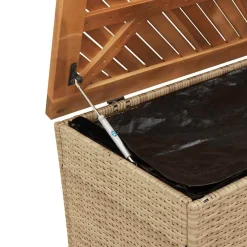 vidaXL Tuinbox 110x50x54 cm poly rattan en acaciahout beige