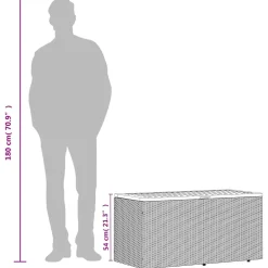 vidaXL Tuinbox 110x50x54 cm poly rattan en acaciahout zwart