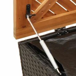 vidaXL Tuinbox 110x50x54 cm poly rattan en acaciahout zwart