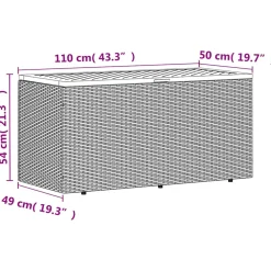 vidaXL Tuinbox 110x50x54 cm poly rattan en acaciahout zwart