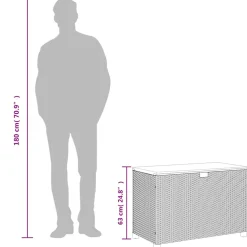 vidaXL Tuinbox 110x55x63 cm poly rattan en acaciahout grijs