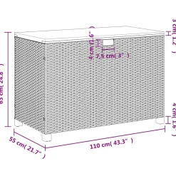 vidaXL Tuinbox 110x55x63 cm poly rattan en acaciahout grijs
