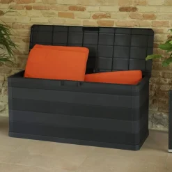vidaXL Tuinbox 117x45x56 cm zwart