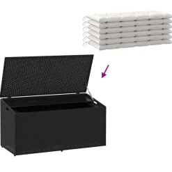 vidaXL Tuinbox Zwart 110x50x58 cm Poly Rattan