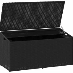 vidaXL Tuinbox Zwart 110x50x58 cm Poly Rattan