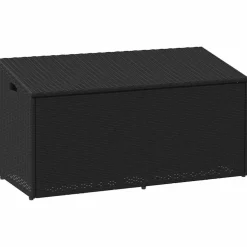 vidaXL Tuinbox Zwart 110x50x58 cm Poly Rattan