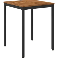 vidaXL Tuindiner tafel Naturel en Zwart 60 x 60,5 x 75 cm