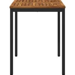 vidaXL Tuindiner tafel Naturel en Zwart 60 x 60,5 x 75 cm