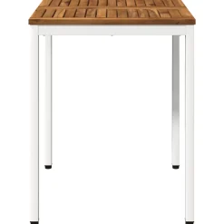 vidaXL Tuindiner tafel Natuurlijk en Wit 60 x 60,5 x 75 cm