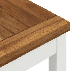 vidaXL Tuindiner tafel Natuurlijk en Wit 60 x 60,5 x 75 cm