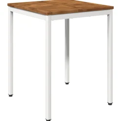 vidaXL Tuindiner tafel Natuurlijk en Wit 60 x 60,5 x 75 cm