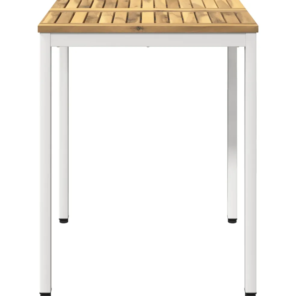 vidaXL Tuindiner tafel Wit 60 x 60,5 x 75 cm Massief Acaciahout