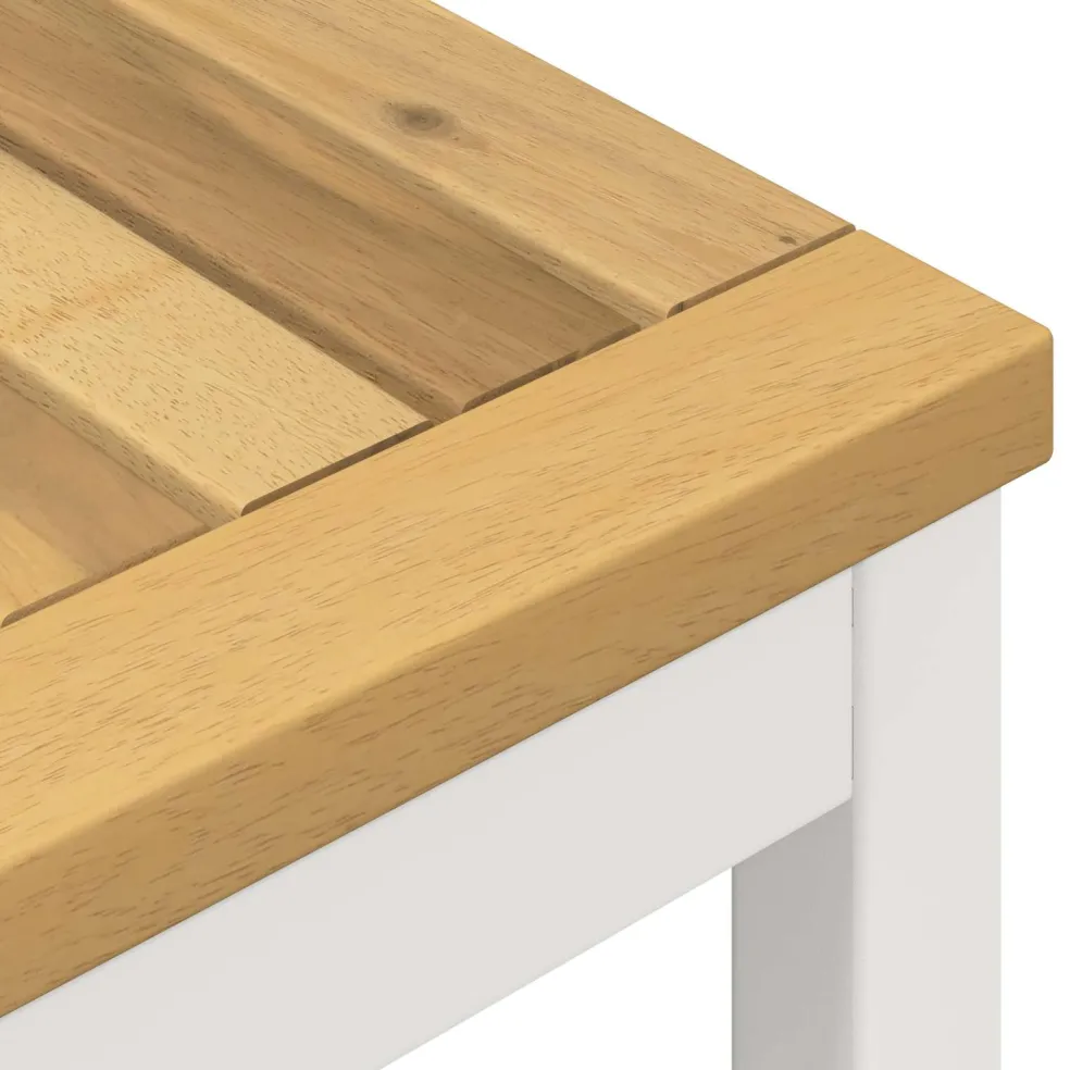 vidaXL Tuindiner tafel Wit 60 x 60,5 x 75 cm Massief Acaciahout