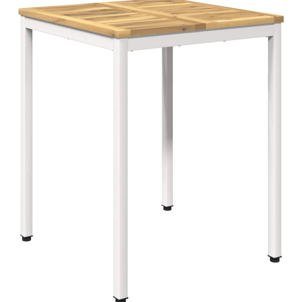 vidaXL Tuindiner tafel Wit 60 x 60,5 x 75 cm Massief Acaciahout