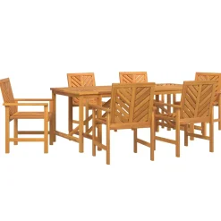 vidaXL Tuin eettafelset 7 st Bruin Massief Acaciahout