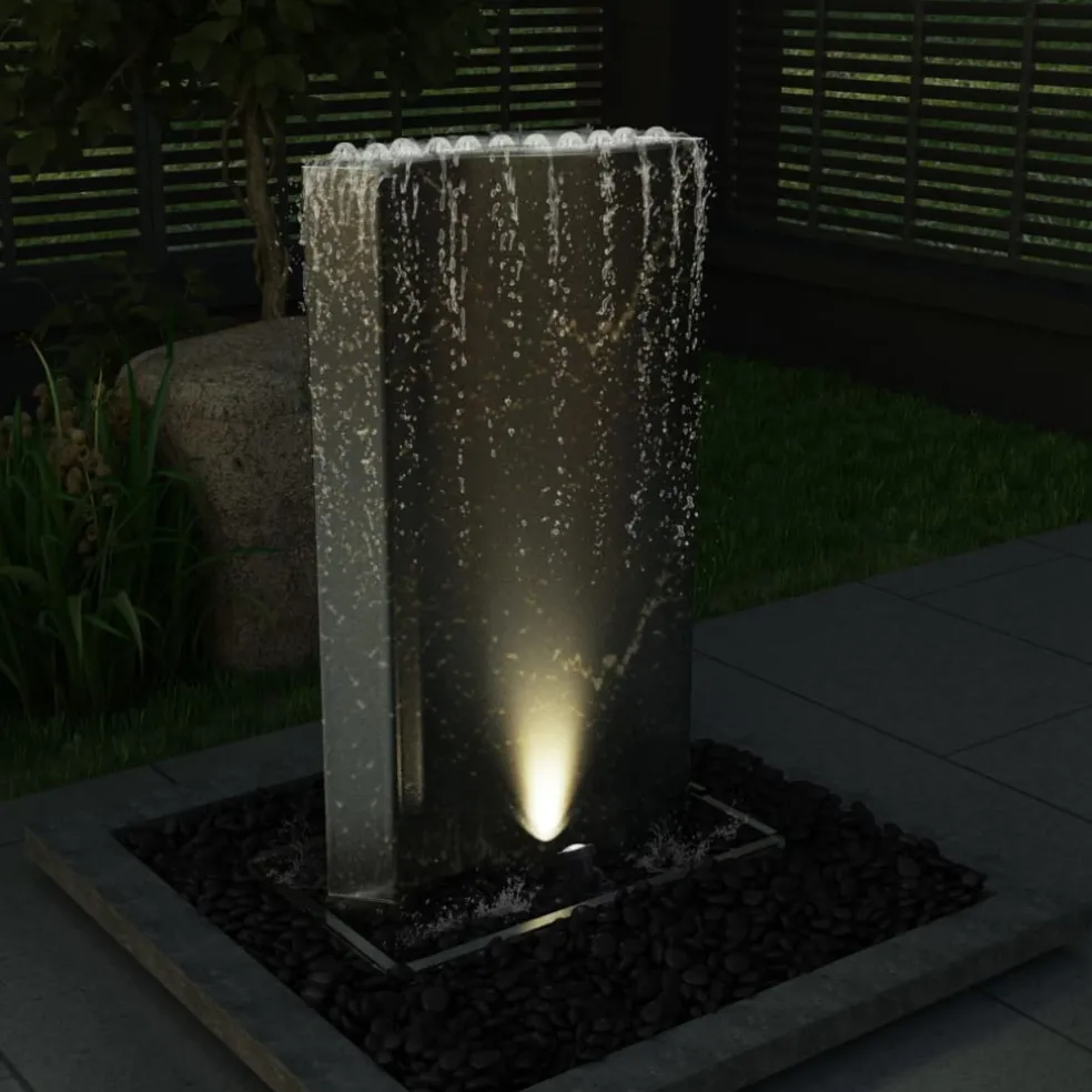 vidaXL Tuinfontein 60,2x37x122,1 cm roestvrij staal zilverkleurig