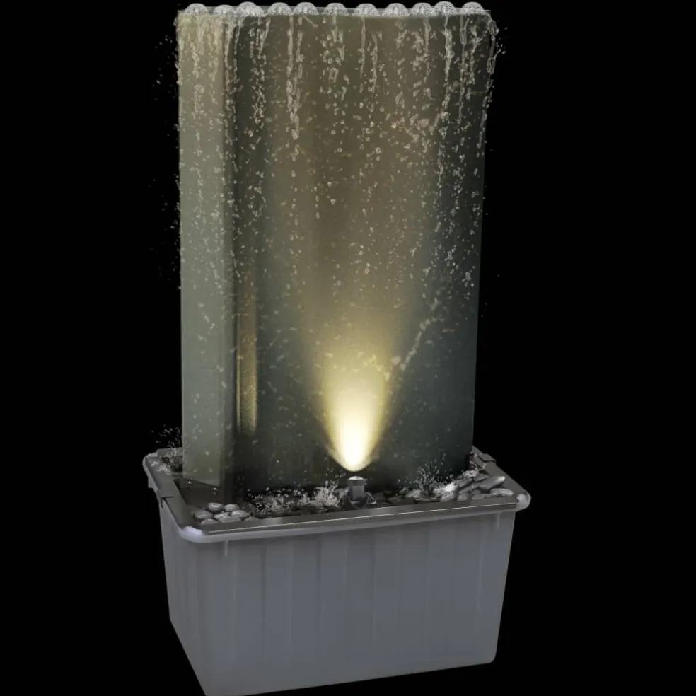 vidaXL Tuinfontein 60,2x37x122,1 cm roestvrij staal zilverkleurig