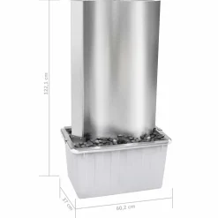vidaXL Tuinfontein 60,2x37x122,1 cm roestvrij staal zilverkleurig