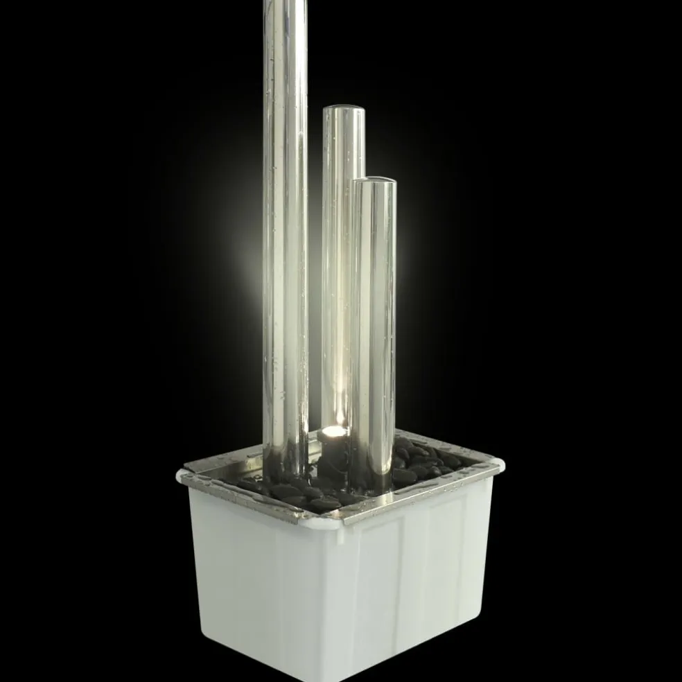 vidaXL Tuinfontein 48x34x88 cm roestvrij staal zilverkleurig