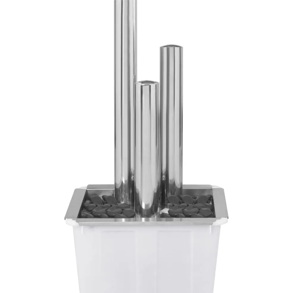 vidaXL Tuinfontein 48x34x88 cm roestvrij staal zilverkleurig