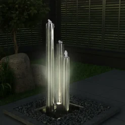 vidaXL Tuinfontein 48x34x88 cm roestvrij staal zilverkleurig