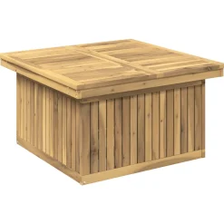 vidaXL Tuinfoto Tafel Massief Acaciahout Hoogte Verstelbaar Wit