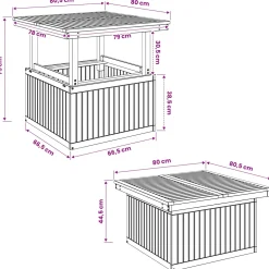 vidaXL Tuinfoto Tafel Massief Acaciahout Hoogte Verstelbaar Wit