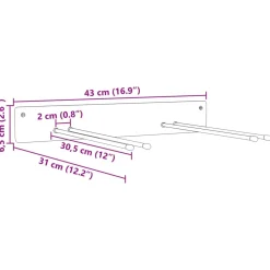 vidaXL Tuingereedschapsrekken 4 st wandmontage staal zwart