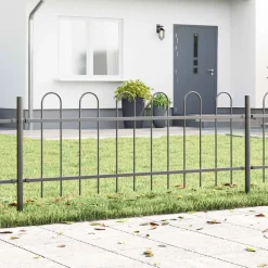 vidaXL Tuinhek BOXTEL 2 st 3,4 x 0,6 m Poedercoating staal Grijs