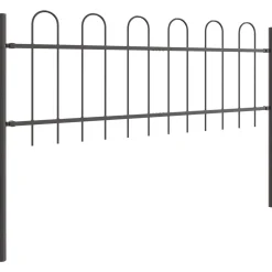 vidaXL Tuinhek BOXTEL 2 st 3,4 x 0,6 m Poedercoating staal Grijs