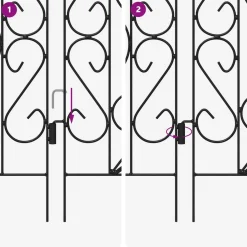 vidaXL Tuinhek 5 st Staal Zwart