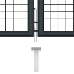 vidaXL Tuinhek van gaas gegalvaniseerd staal 400x75 cm grijs