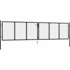 vidaXL Tuinhek van gaas gegalvaniseerd staal 400x75 cm grijs
