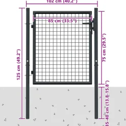 vidaXL Tuinhek van gaas gegalvaniseerd staal 100x75 cm grijs