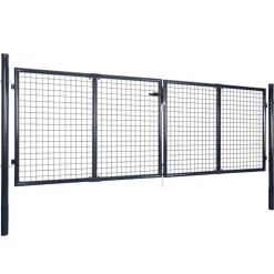 vidaXL Tuinhek van gaas gegalvaniseerd staal 300x75 cm grijs