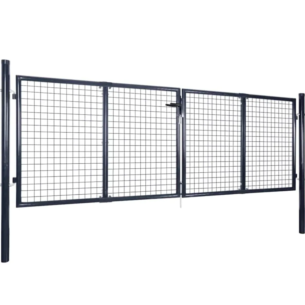 vidaXL Tuinhek van gaas gegalvaniseerd staal 300x75 cm grijs