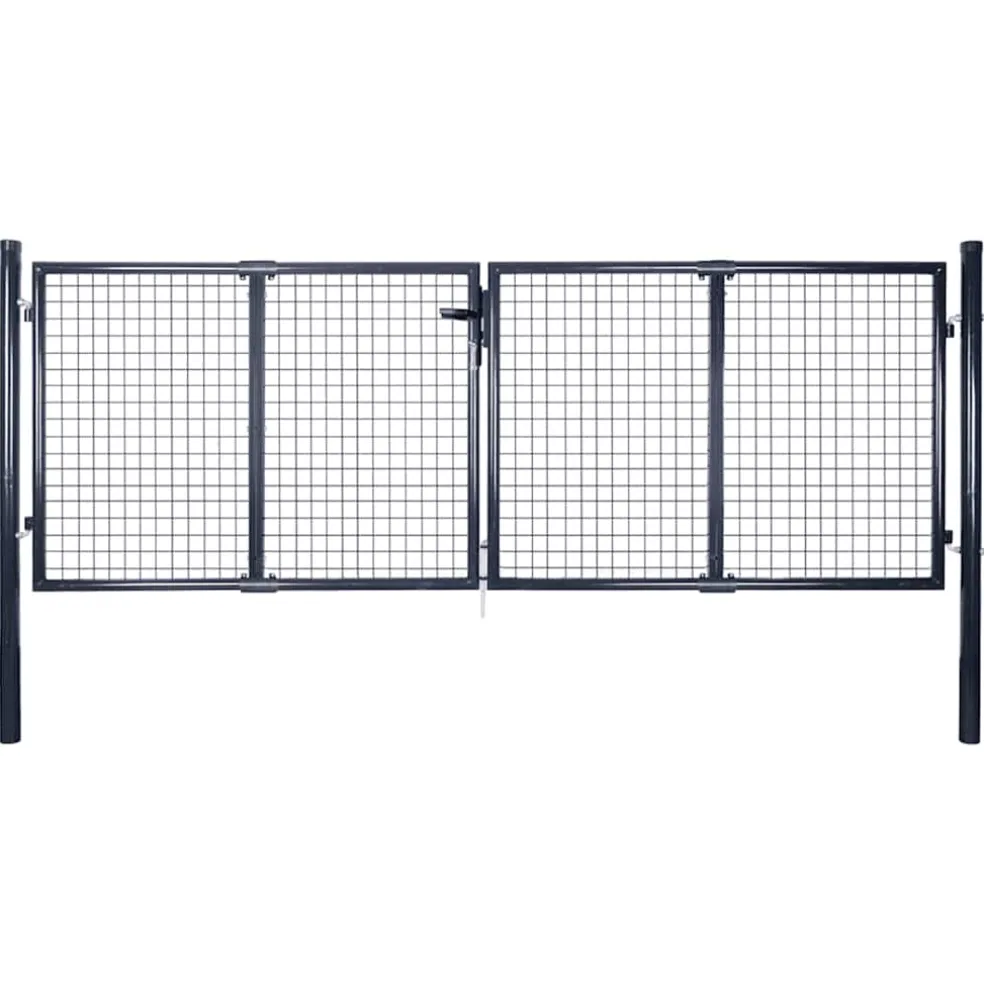 vidaXL Tuinhek van gaas gegalvaniseerd staal 300x75 cm grijs
