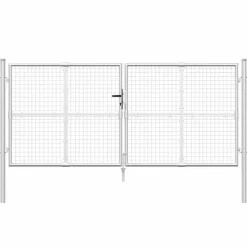 vidaXL Tuinhek van gaas zilverkleurig 300x125 cm gegalvaniseerd staal