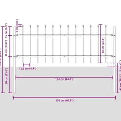 vidaXL Tuinhek WOERDEN 2 st 3,4 x 0,6 m Poedercoating staal Grijs