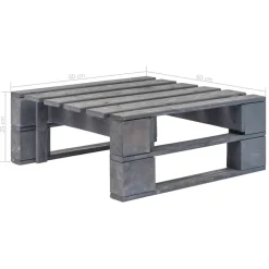 vidaXL Tuinhocker pallet hout grijs