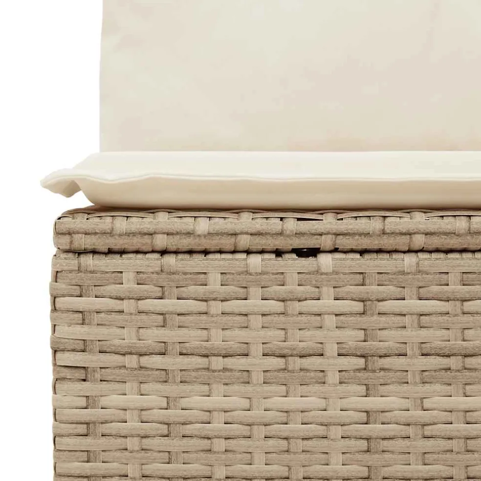 vidaXL Tuinhoekbank met kussens poly rattan beige