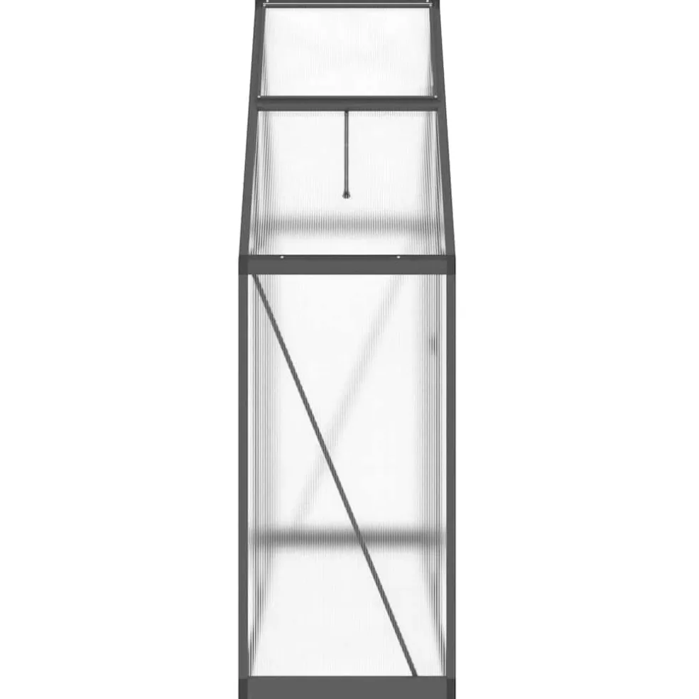 vidaXL Tuinkas met basisframe 169x58x195 cm aluminium antracietkleurig