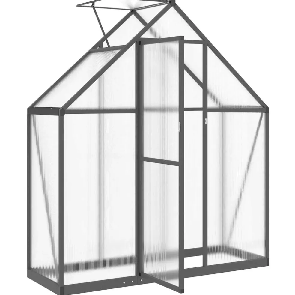 vidaXL Tuinkas met basisframe 169x58x195 cm aluminium antracietkleurig
