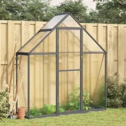 vidaXL Tuinkas met basisframe 169x58x195 cm aluminium antracietkleurig