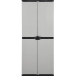 vidaXL Tuinkast met 3 schappen 68x40x168 cm grijs en zwart