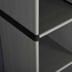 vidaXL Tuinkast met 3 schappen 68x40x168 cm grijs en zwart