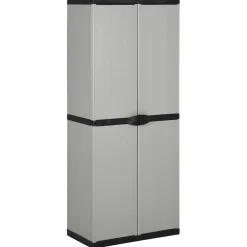 vidaXL Tuinkast met 3 schappen 68x40x168 cm grijs en zwart