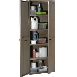vidaXL Tuinkast 65x45x172 cm polypropyleen hout-look bruin